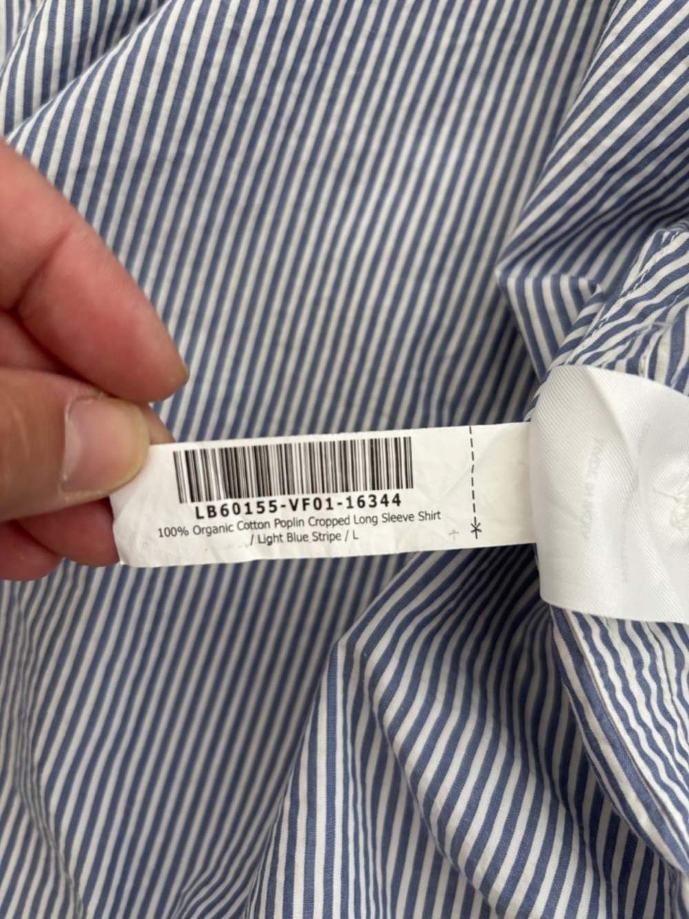 Quince • 100% Organic Cotton Poplin Cropped Long Sleeve Shirt Striped - Picture 4 of 9